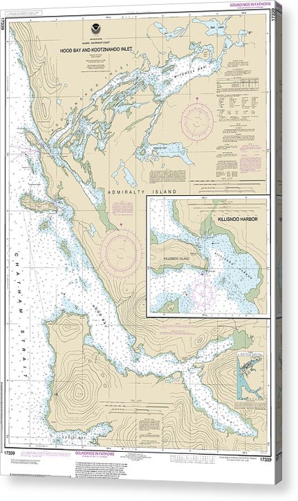 Nautical Chart-17339 Hood Bay-Kootznahoo Inlet  Acrylic Print