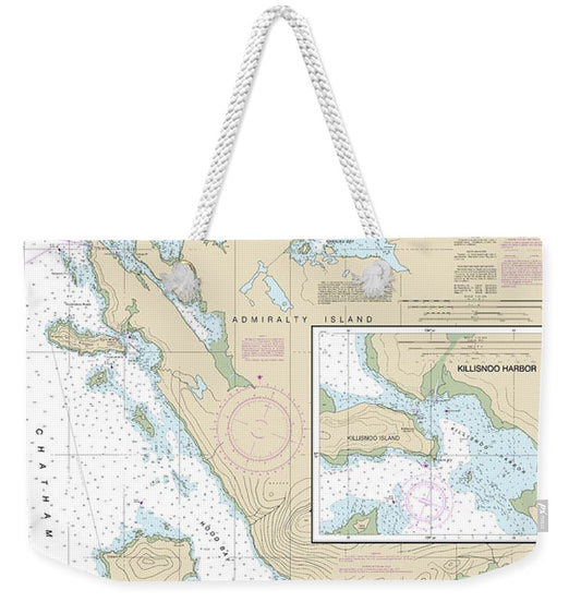 Nautical Chart-17339 Hood Bay-kootznahoo Inlet - Weekender Tote Bag