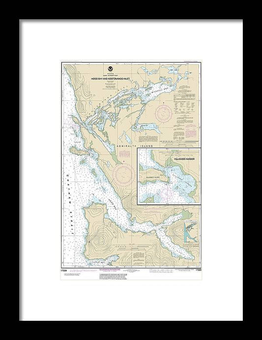 A beuatiful Framed Print of the Nautical Chart-17339 Hood Bay-Kootznahoo Inlet by SeaKoast