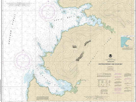 Nautical Chart 17341 Whitewater Bay Chaik Bay, Chatham Strait Puzzle
