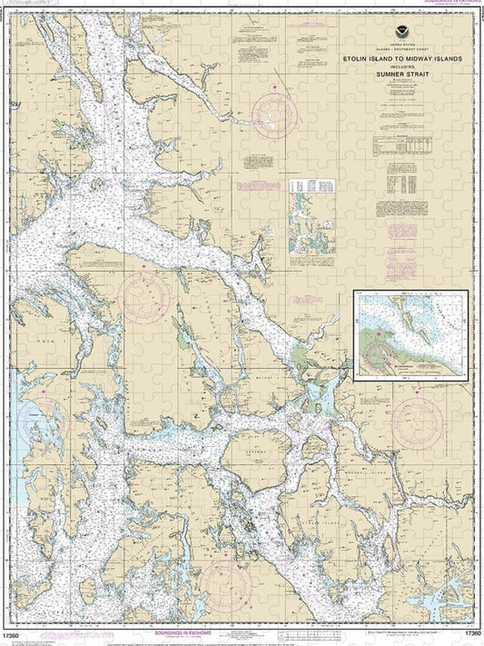 Nautical Chart 17360 Etolin Island Midway Islands, Including Sumner Strait, Holkham Bay, Big Castle Island Puzzle