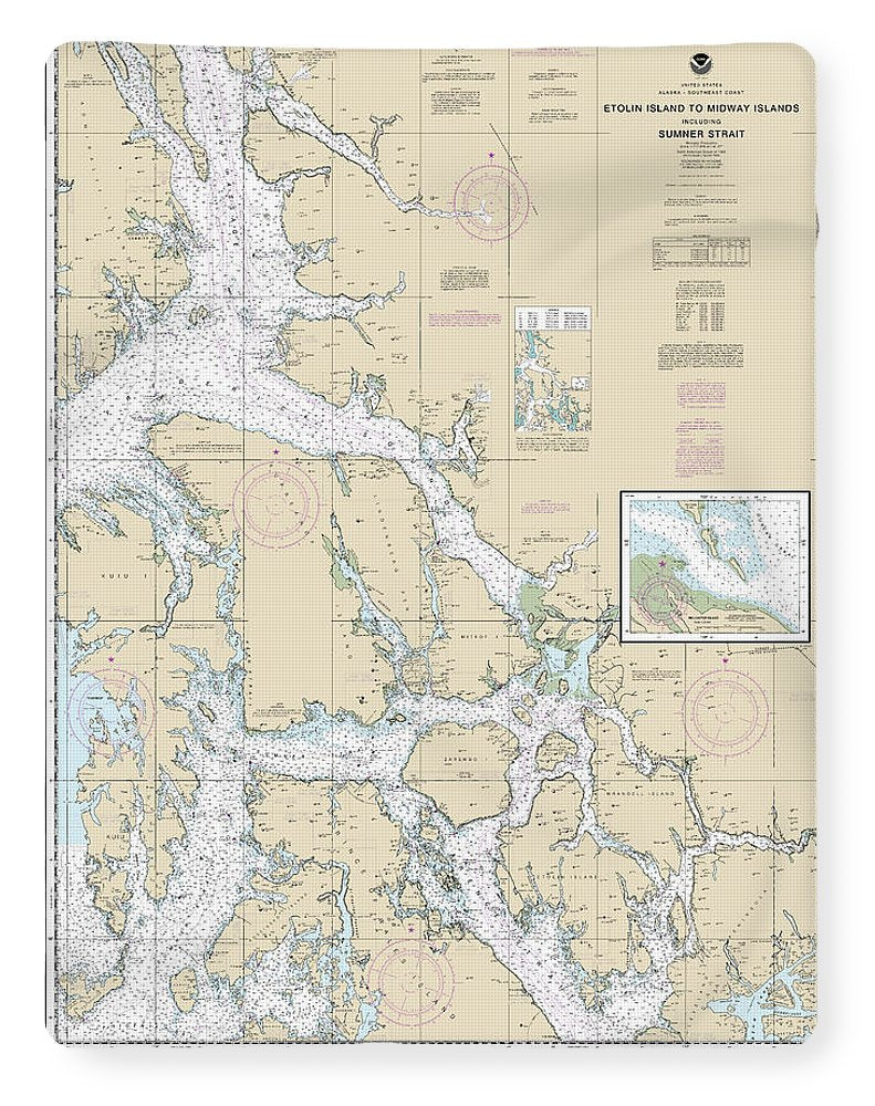 Nautical Chart-17360 Etolin Island-midway Islands, Including Sumner Strait, Holkham Bay, Big Castle Island - Blanket