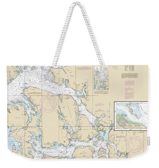 Nautical Chart-17360 Etolin Island-midway Islands, Including Sumner Strait, Holkham Bay, Big Castle Island - Weekender Tote Bag