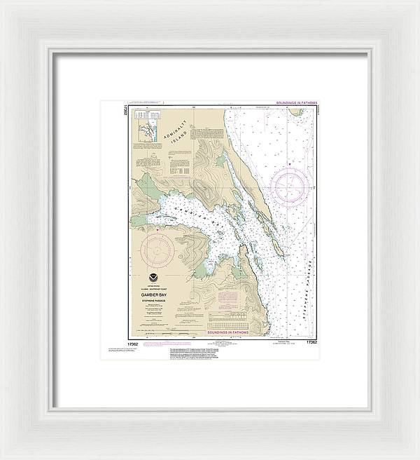 Nautical Chart-17362 Gambier Bay, Stephens Passage - Framed Print