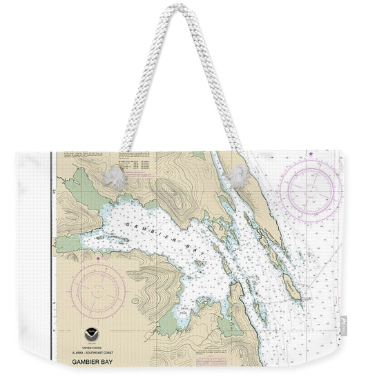 Nautical Chart-17362 Gambier Bay, Stephens Passage - Weekender Tote Bag
