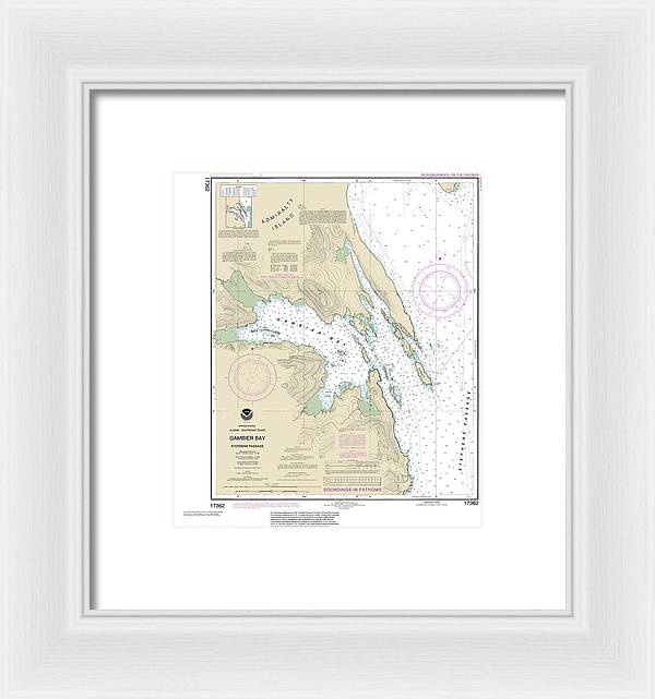 Nautical Chart-17362 Gambier Bay, Stephens Passage - Framed Print