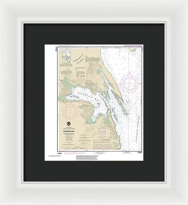 Nautical Chart-17362 Gambier Bay, Stephens Passage - Framed Print