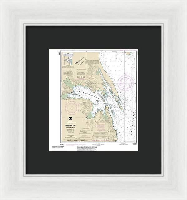 Nautical Chart-17362 Gambier Bay, Stephens Passage - Framed Print