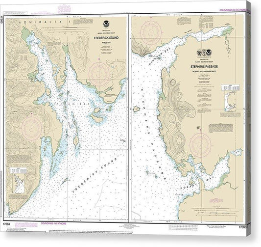 Nautical Chart-17363 Pybus Bay, Frederick Sound, Hobart-Windham Bays, Stephens P  Acrylic Print