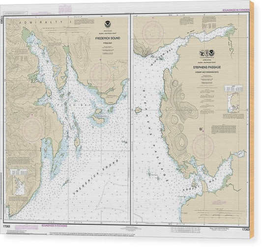 Nautical Chart-17363 Pybus Bay, Frederick Sound, Hobart-Windham Bays, Stephens P Wood Print