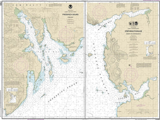 Nautical Chart 17363 Pybus Bay, Frederick Sound, Hobart Windham Bays, Stephens P Puzzle