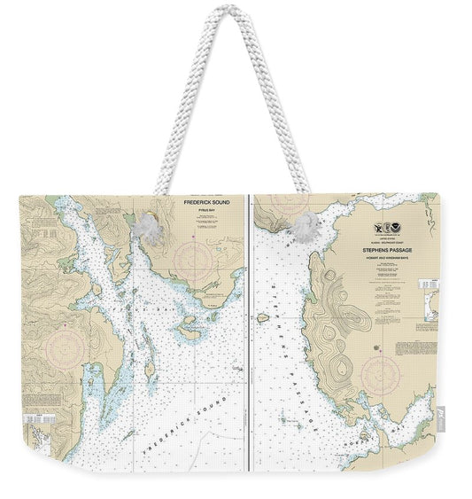 Nautical Chart-17363 Pybus Bay, Frederick Sound, Hobart-windham Bays, Stephens P - Weekender Tote Bag