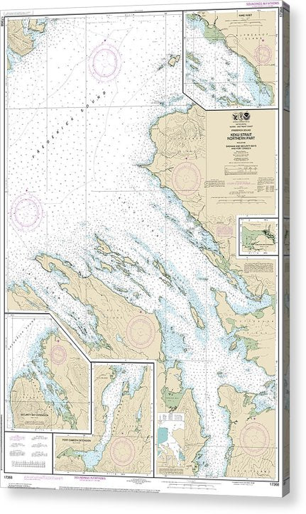 Nautical Chart-17368 Keku Strait-Northern Part, Including Saginaw-Security Bays-Port Camden, Kake Inset  Acrylic Print