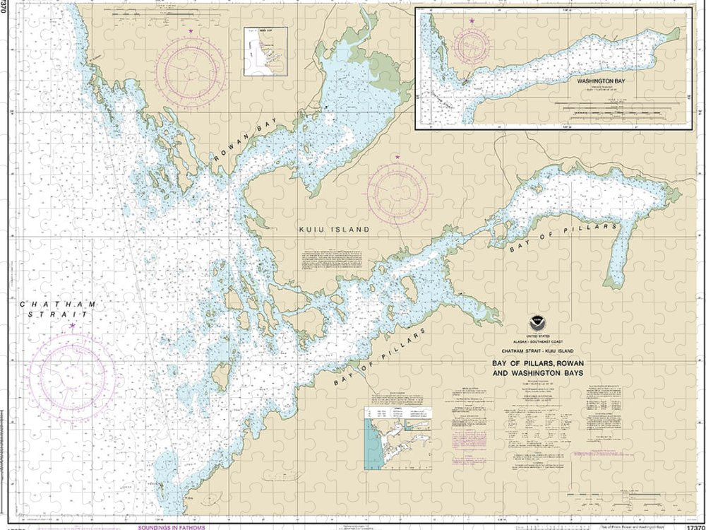 Nautical Chart 17370 Bay Pillars Rowan Bay, Chatham Strait, Washington Bay, Chatham Strait Puzzle