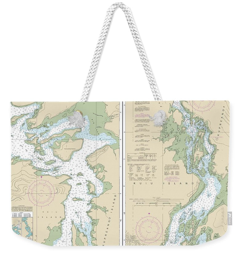 Nautical Chart-17372 Keku Strait-monte Carlo Island-entrance Island, The Summit, Devils Elbow - Weekender Tote Bag