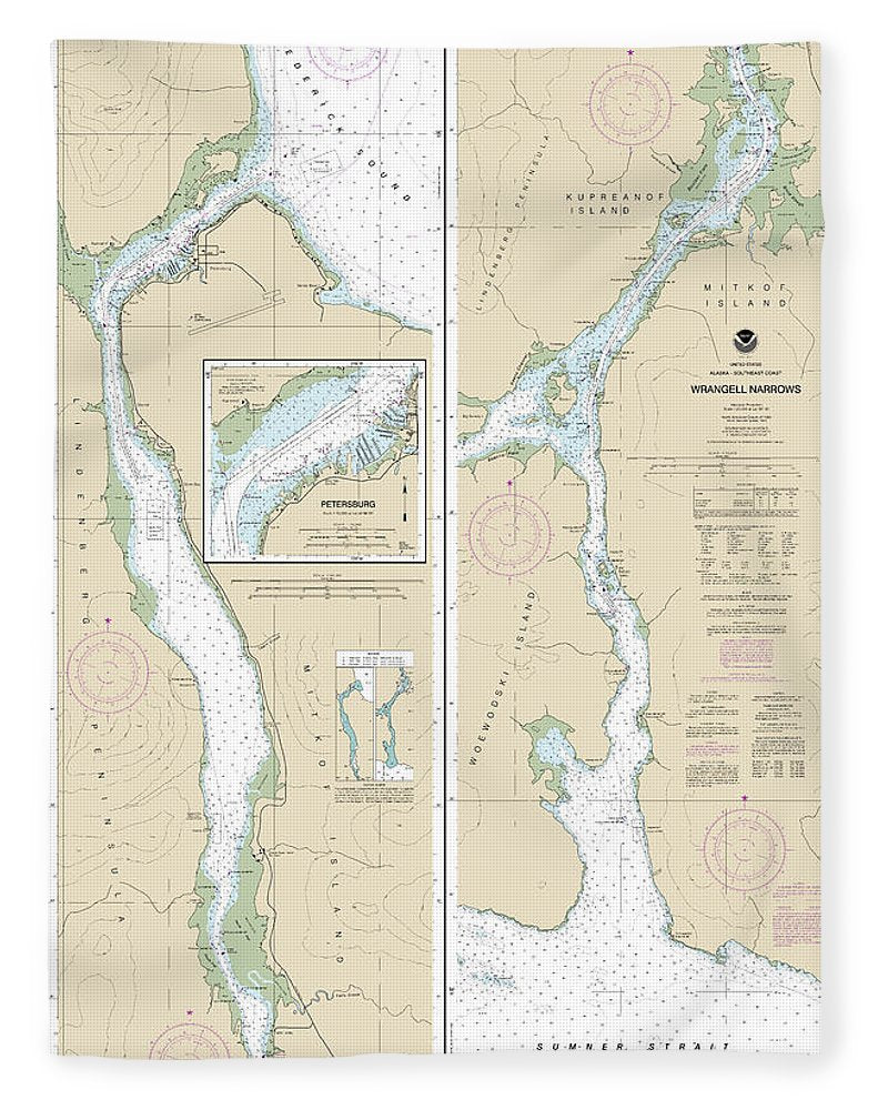 Nautical Chart-17375 Wrangell Narrows, Petersburg Harbor - Blanket