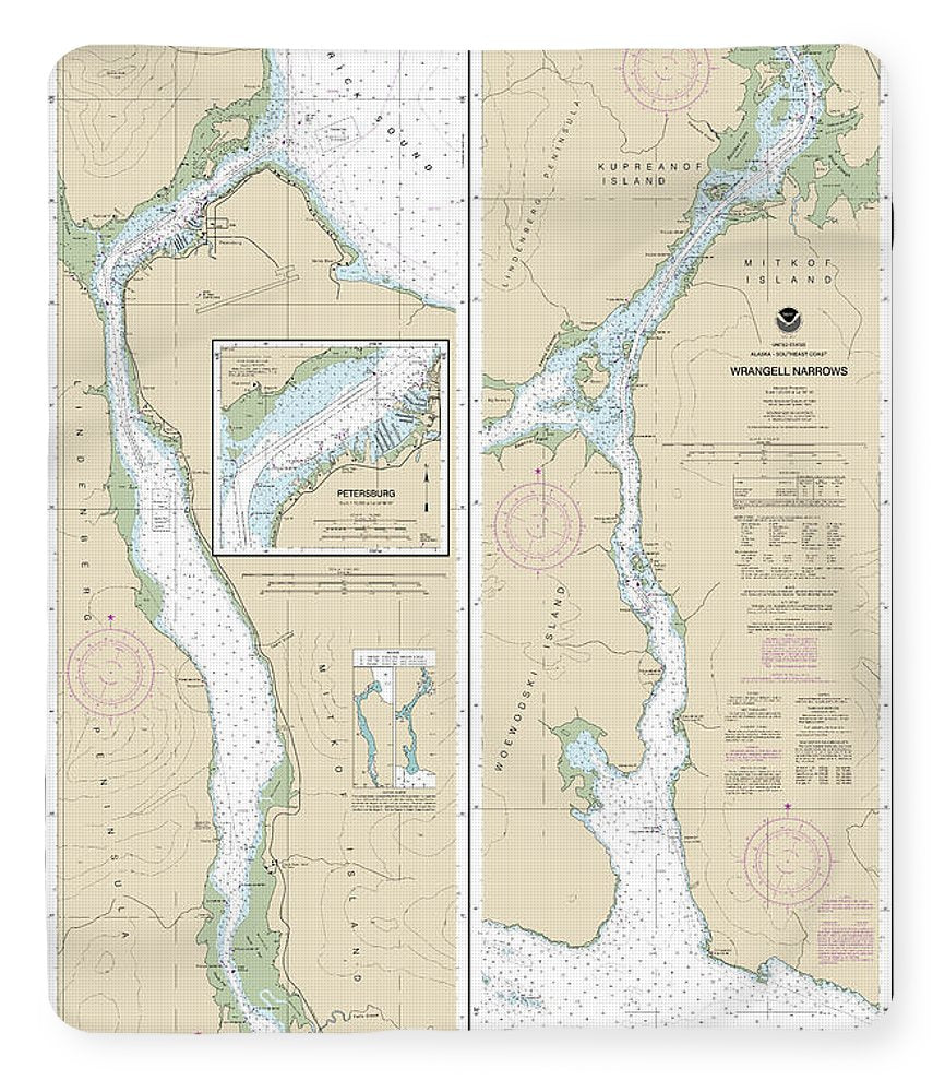 Nautical Chart-17375 Wrangell Narrows, Petersburg Harbor - Blanket