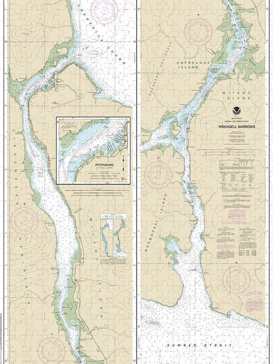 Nautical Chart 17375 Wrangell Narrows, Petersburg Harbor Puzzle