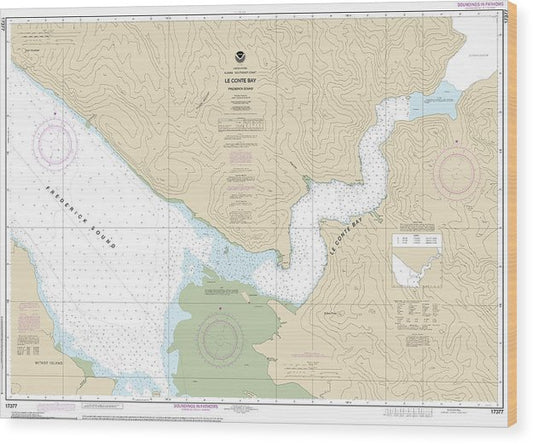 Nautical Chart-17377 Le Conte Bay Wood Print