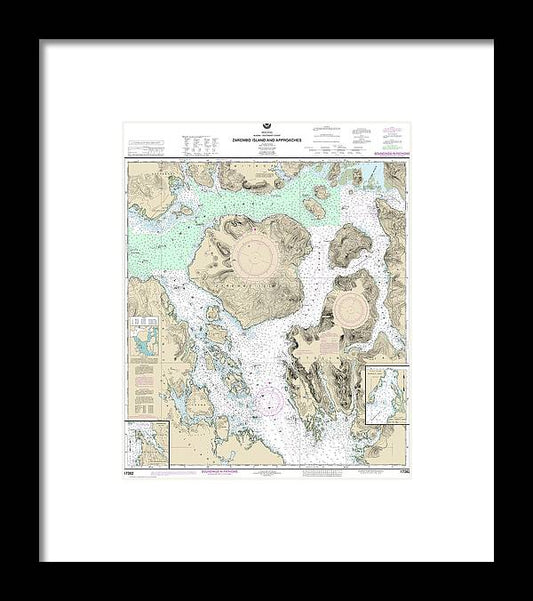 A beuatiful Framed Print of the Nautical Chart-17382 Zarembo Island-Approaches, Burnett Inlet, Etolin Island, Steamer Bay by SeaKoast