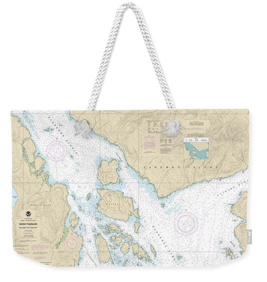 Nautical Chart-17383 Snow Passage, Alaska - Weekender Tote Bag