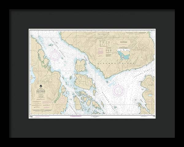 Nautical Chart-17383 Snow Passage, Alaska - Framed Print