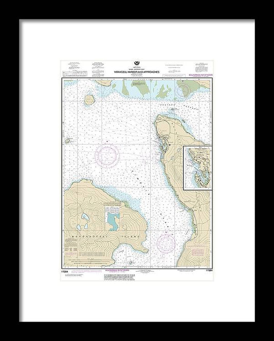 A beuatiful Framed Print of the Nautical Chart-17384 Wrangell Harbor-Approaches, Wrangell Harbor by SeaKoast