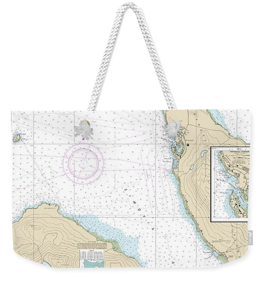 Nautical Chart-17384 Wrangell Harbor-approaches, Wrangell Harbor - Weekender Tote Bag