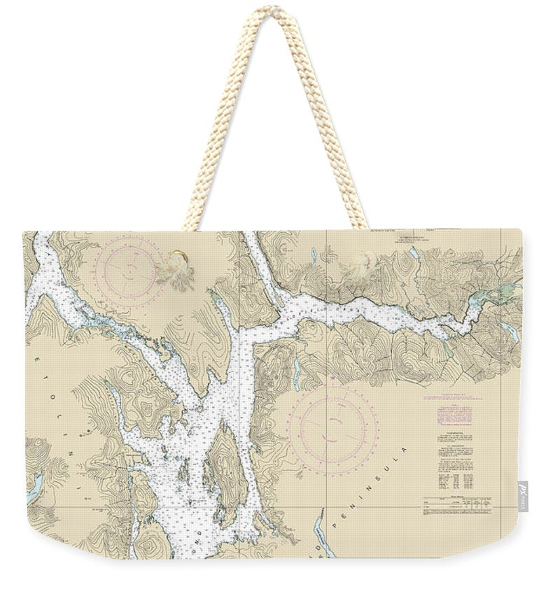 Nautical Chart-17385 Ernest Sound-eastern Passage-zimovia Strait, Zimovia Strait - Weekender Tote Bag