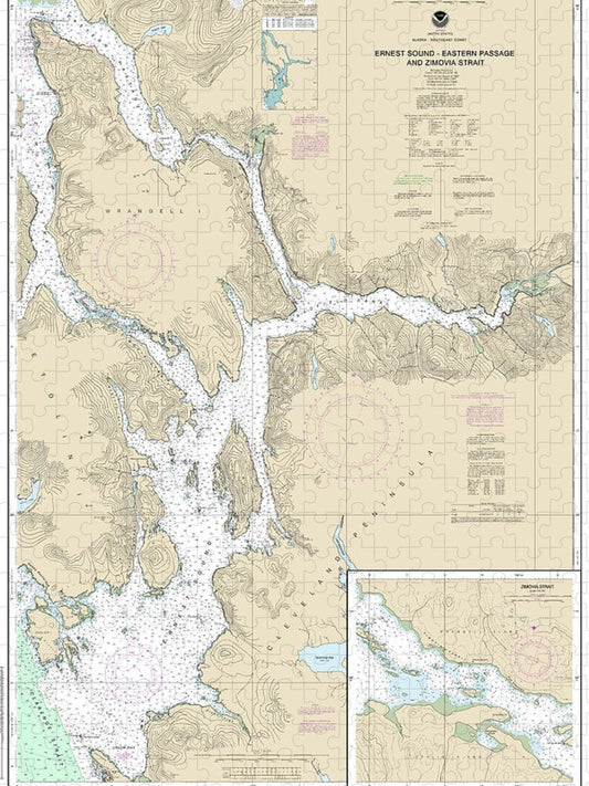 Nautical Chart 17385 Ernest Sound Eastern Passage Zimovia Strait, Zimovia Strait Puzzle
