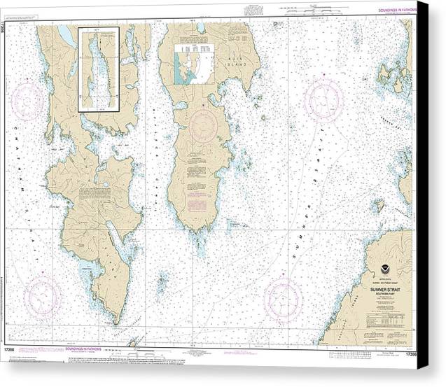 Nautical Chart-17386 Sumner Strait-southern Part - Canvas Print