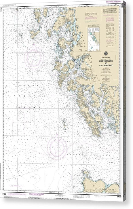 Nautical Chart-17400 Dixon Entrance-Chatham Strait  Acrylic Print