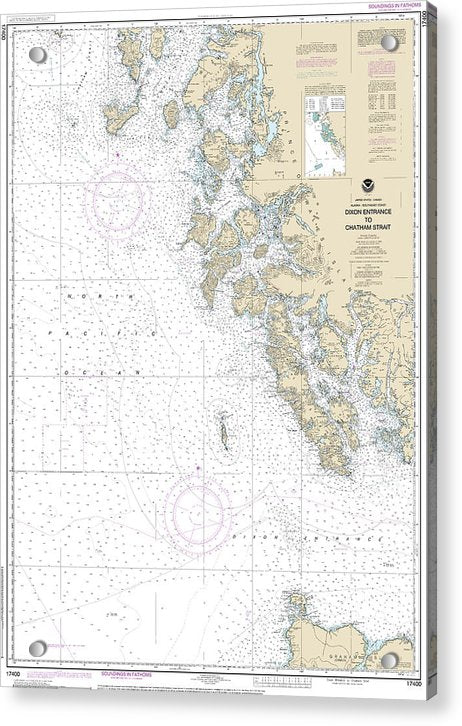 Nautical Chart-17400 Dixon Entrance-chatham Strait - Acrylic Print