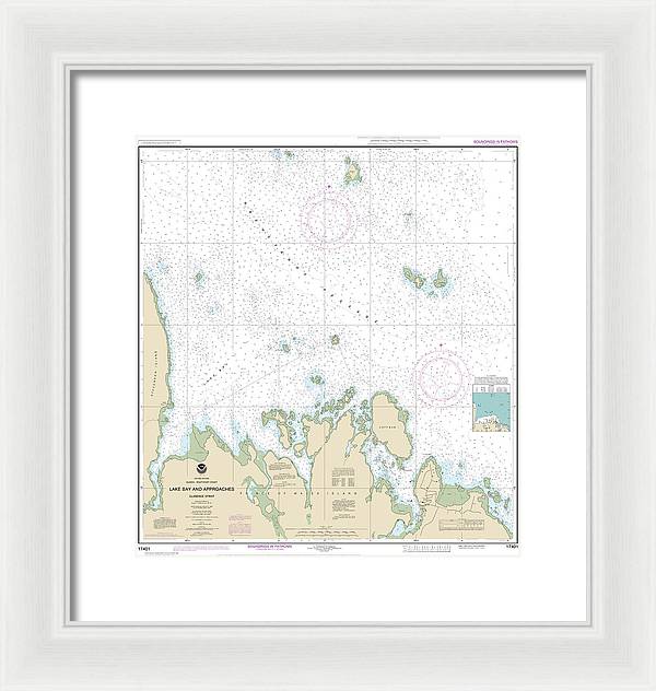 Nautical Chart-17401 Lake Bay-approaches, Clarence Str - Framed Print