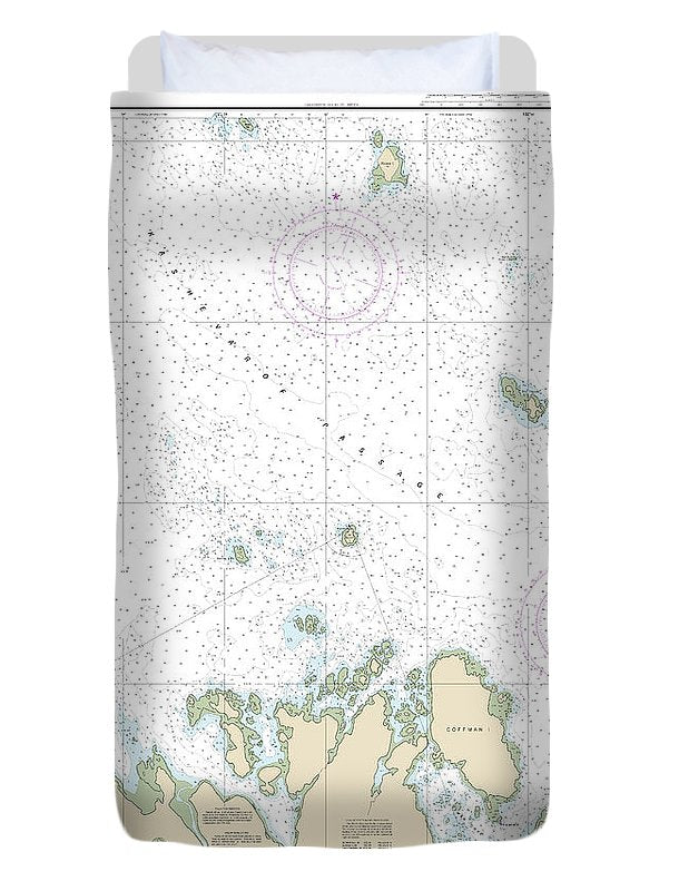 Nautical Chart-17401 Lake Bay-approaches, Clarence Str - Duvet Cover