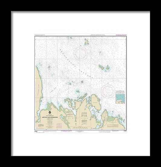 A beuatiful Framed Print of the Nautical Chart-17401 Lake Bay-Approaches, Clarence Str by SeaKoast