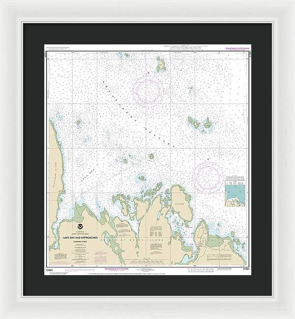 Nautical Chart-17401 Lake Bay-approaches, Clarence Str - Framed Print