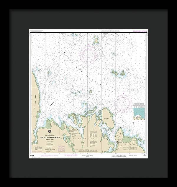 Nautical Chart-17401 Lake Bay-approaches, Clarence Str - Framed Print