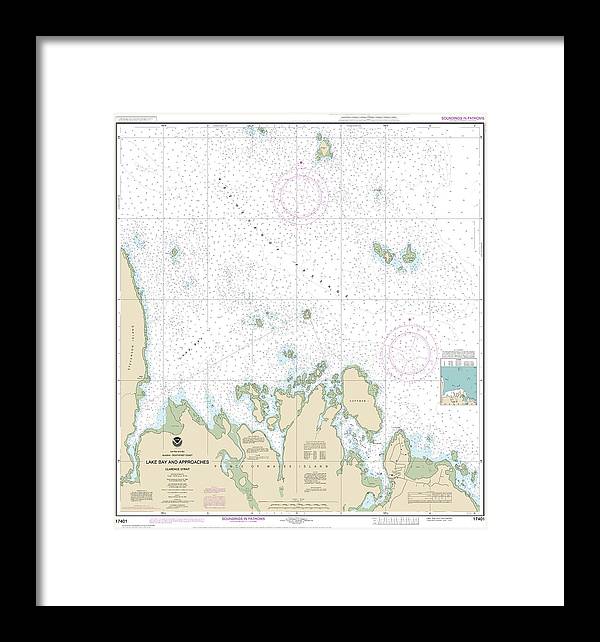 Nautical Chart-17401 Lake Bay-approaches, Clarence Str - Framed Print