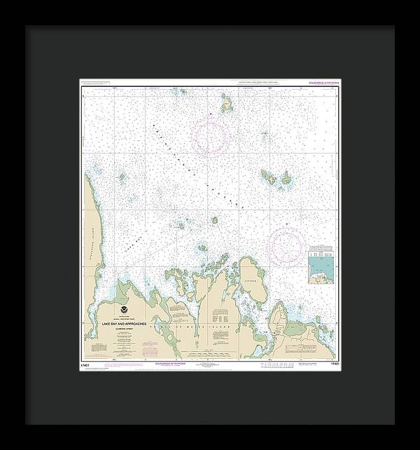 Nautical Chart-17401 Lake Bay-approaches, Clarence Str - Framed Print