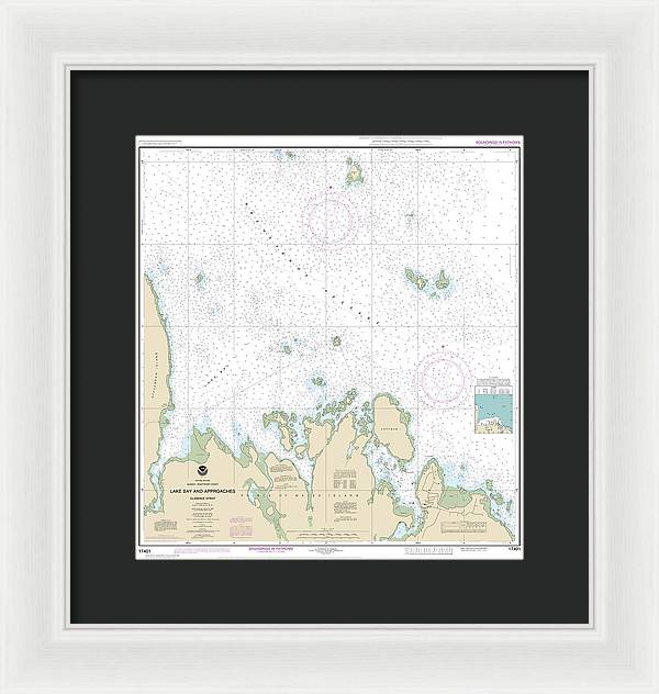 Nautical Chart-17401 Lake Bay-approaches, Clarence Str - Framed Print