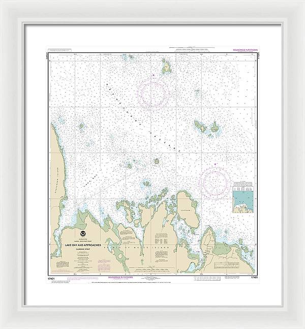 Nautical Chart-17401 Lake Bay-approaches, Clarence Str - Framed Print