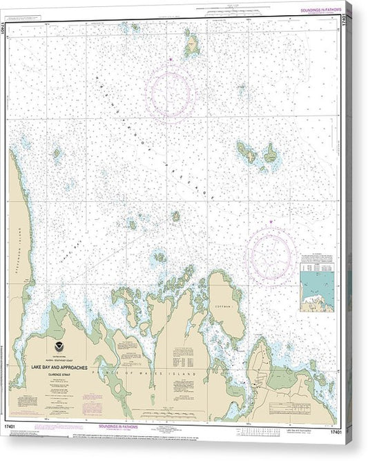 Nautical Chart-17401 Lake Bay-Approaches, Clarence Str  Acrylic Print
