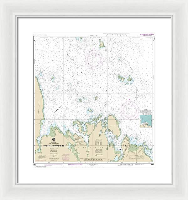 Nautical Chart-17401 Lake Bay-approaches, Clarence Str - Framed Print