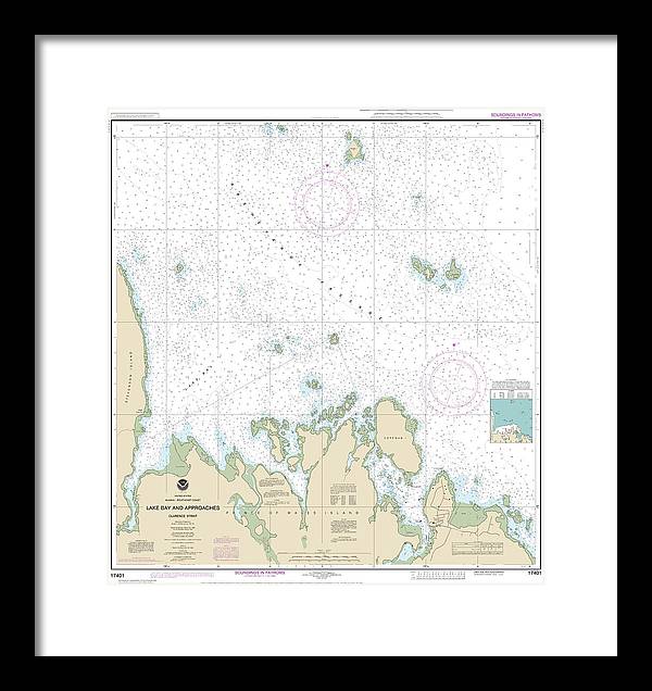 Nautical Chart-17401 Lake Bay-approaches, Clarence Str - Framed Print