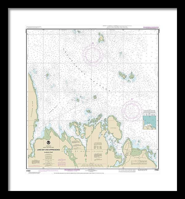 Nautical Chart-17401 Lake Bay-approaches, Clarence Str - Framed Print