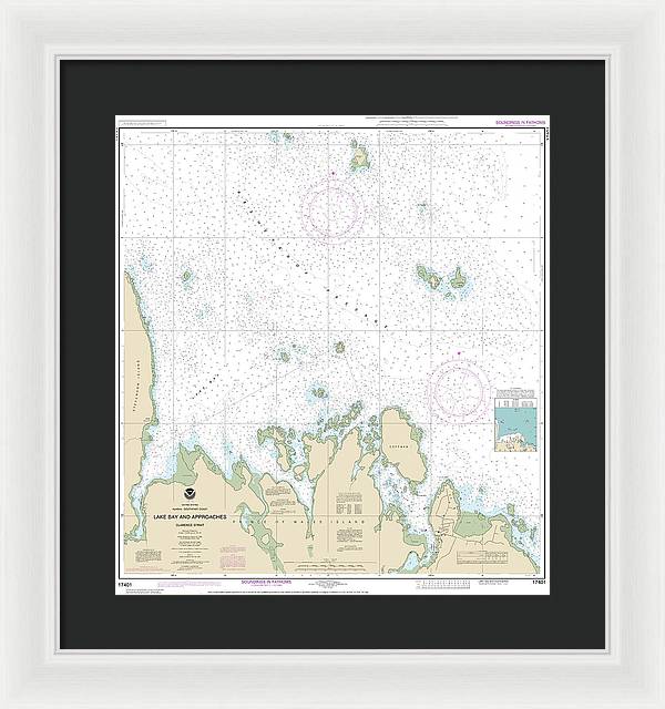 Nautical Chart-17401 Lake Bay-approaches, Clarence Str - Framed Print