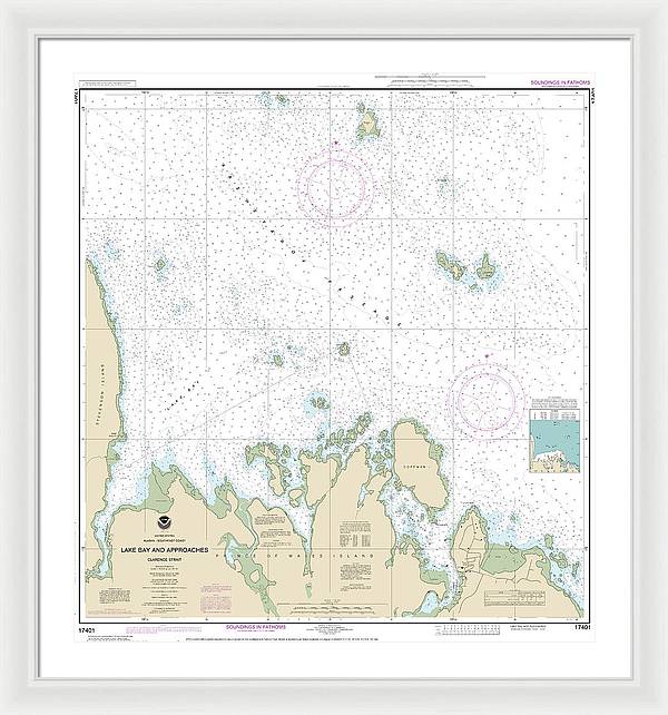 Nautical Chart-17401 Lake Bay-approaches, Clarence Str - Framed Print