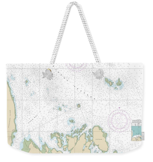 Nautical Chart-17401 Lake Bay-approaches, Clarence Str - Weekender Tote Bag