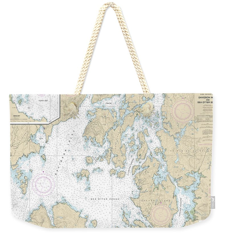 Nautical Chart-17403 Davidson Inlet-sea Otter Sound, Edna Bay - Weekender Tote Bag